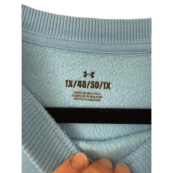 Under Armour Light Blue Fleece Lined Crewneck Long Sleeve Pull Over Sweater-1X - Picture 4 of 5